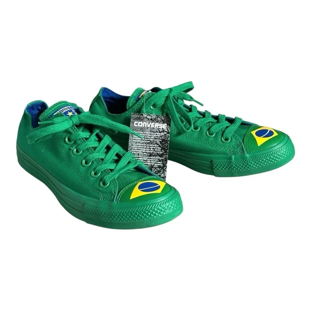 Converse Chuck Taylor All Star Low Top Brazil Flag Green Sneakers Unisex 7 9 NWT